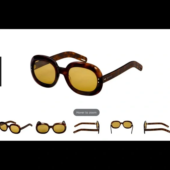 GUCCI UNISEX CLASSIC HAVANA / TORTOISE OVAL WITH RETRO 